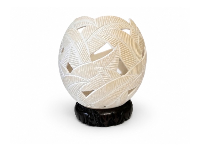 Carved Ostrich Eggs - Leaves